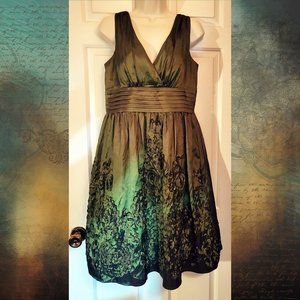 Jessica Howard Cocktail-Length Shimmery Green Dress